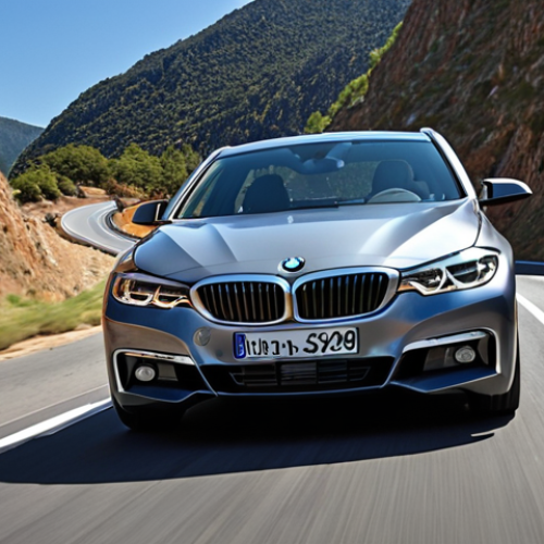 Home 6 The Engaged Driver's Dream**
A dynamic, low-angle shot of a sleek BMW i5 (or 5 Series) carving through a winding mountain road under clear skies. The car's lines should emphasize its agility and power. Inside, a glimpse of the driver's hands gripping the steering wheel, with the intuitive Curved Display subtly visible, reinforcing the focus on a precise, driver-centric experience. The overall mood is one of exhilaration and control, highlighting the "Art de la Conduite" (Art of Driving).
**
