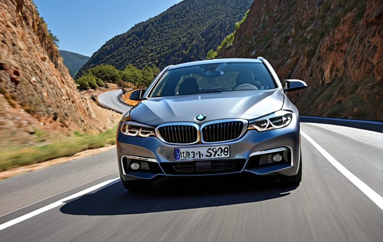 The Engaged Driver's Dream**
A dynamic, low-angle shot of a sleek BMW i5 (or 5 Series) carving through a winding mountain road under clear skies. The car's lines should emphasize its agility and power. Inside, a glimpse of the driver's hands gripping the steering wheel, with the intuitive Curved Display subtly visible, reinforcing the focus on a precise, driver-centric experience. The overall mood is one of exhilaration and control, highlighting the "Art de la Conduite" (Art of Driving).
**