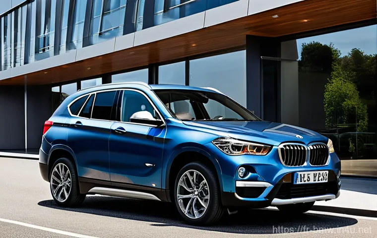 BMW X1의 최신 모델 리뷰 - **Prompt 1: Assertive Exterior Design**
"A striking, low-angle, wide shot of a powerful and asse...