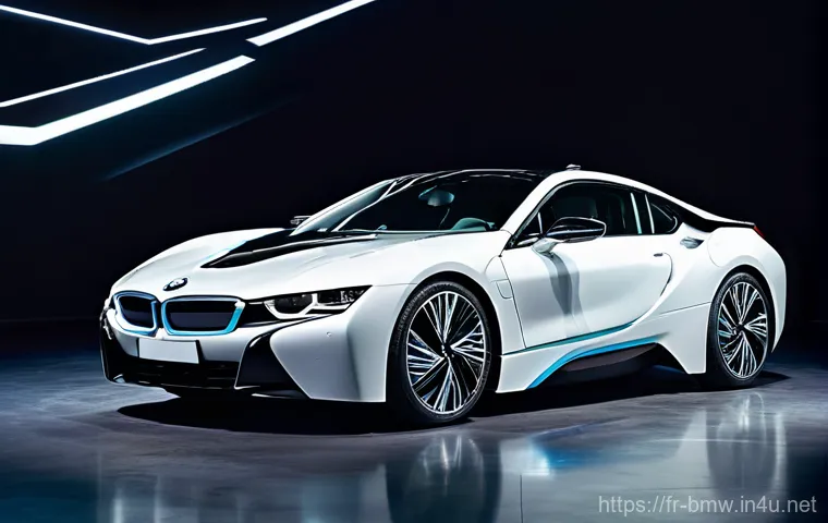BMW i8의 전기 모터 성능 - **Prompt 2: Dynamic Hybrid Power - BMW i8 in "Sport" Mode**
    "A BMW i8, in a vibrant protonic red...