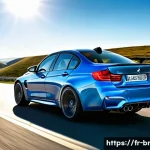 BMW M3와 아우디 RS5 비교 - A dynamic, high-detail scene of a BMW M3 Competition speeding on a twisting mountain road in early m...